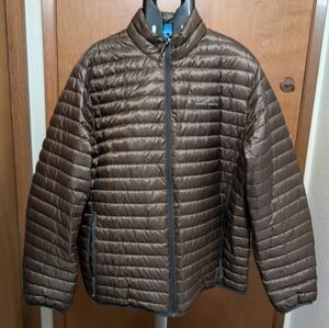 Eddie Bauer Jacket Men XL Brown Down Puffer EB650 Outdoor Hiking Gorpcore Light
